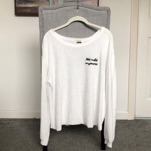 Not Cold Anymore White Terry Pullover size M